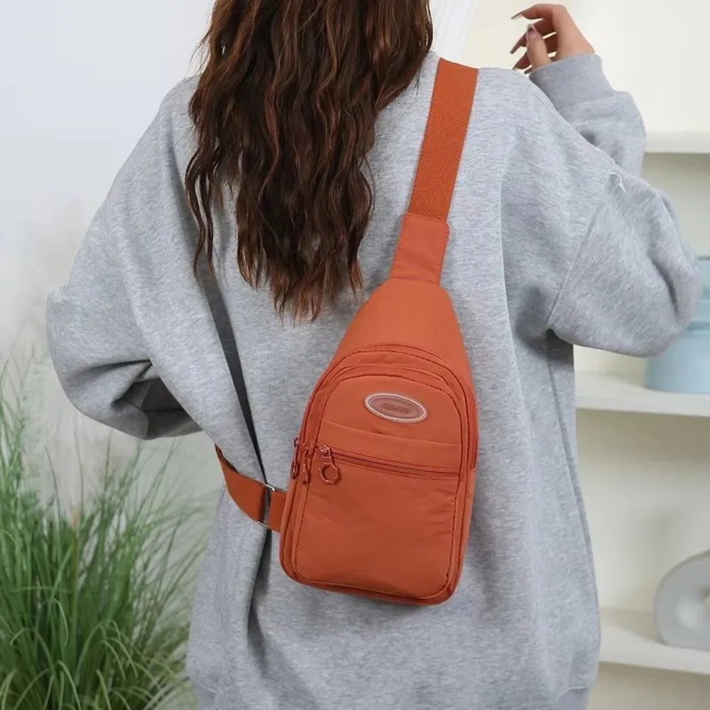 Nylon Material Chest Bag Water-Resistant Front-Wear Design Single Shoulder Bag Anti-Theft Design Lightweight Build