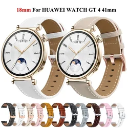 Watch Band For HUAWEI WATCH GT 4 41mm Leather Bracelet 18mm Strap For Garmin VENU 3S 2S/Forerunner 255S 265S Smart Watchbands