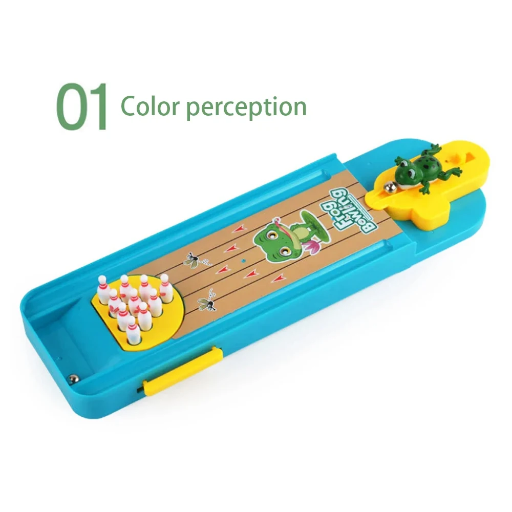 مجموعة ألعاب البولينج الضفدع الصغيرة، هدايا مضحكة للأطفال والكبار، مجموعة بولينج للأطفال للتطوير المبكر التعليمي