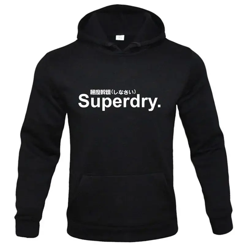 Superdry Print Warm Teen Student Hooded Sweatshirt Casual Men Women Outerwear for Running Sportswear Boy Girl Hoodie Pullover