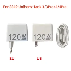 For 8849 Unihertz Tank 3 4 Pro 3pro 4pro Cell Phone 120W EU US Fast PD Charger Power Adapter with Type-C USB Cable Data Line