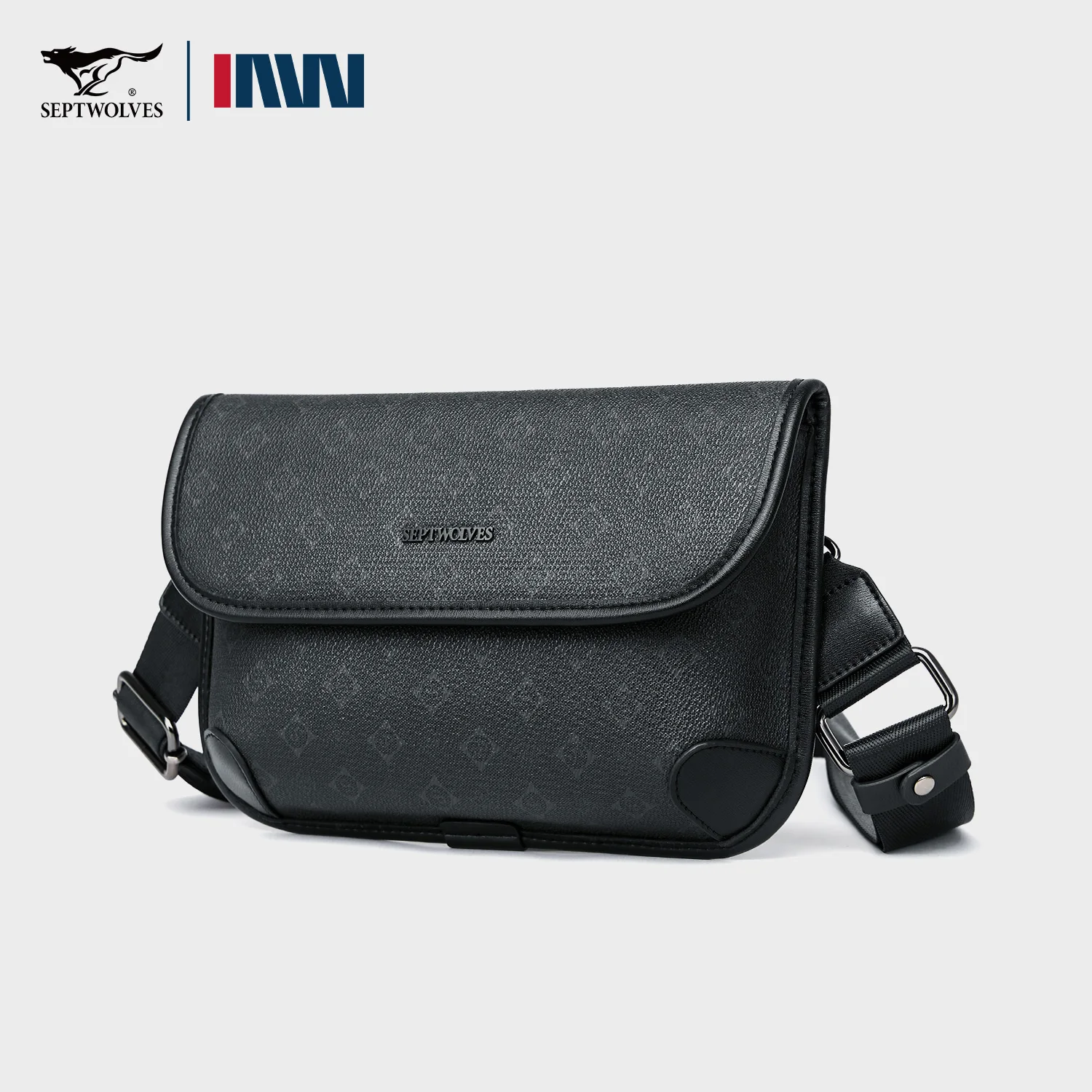 

Septwolves High-quality Leather Crossbody Bag Lightweight Men Travel Shoulder Bag Large-capacity Main Bag Classic Unique Pattern