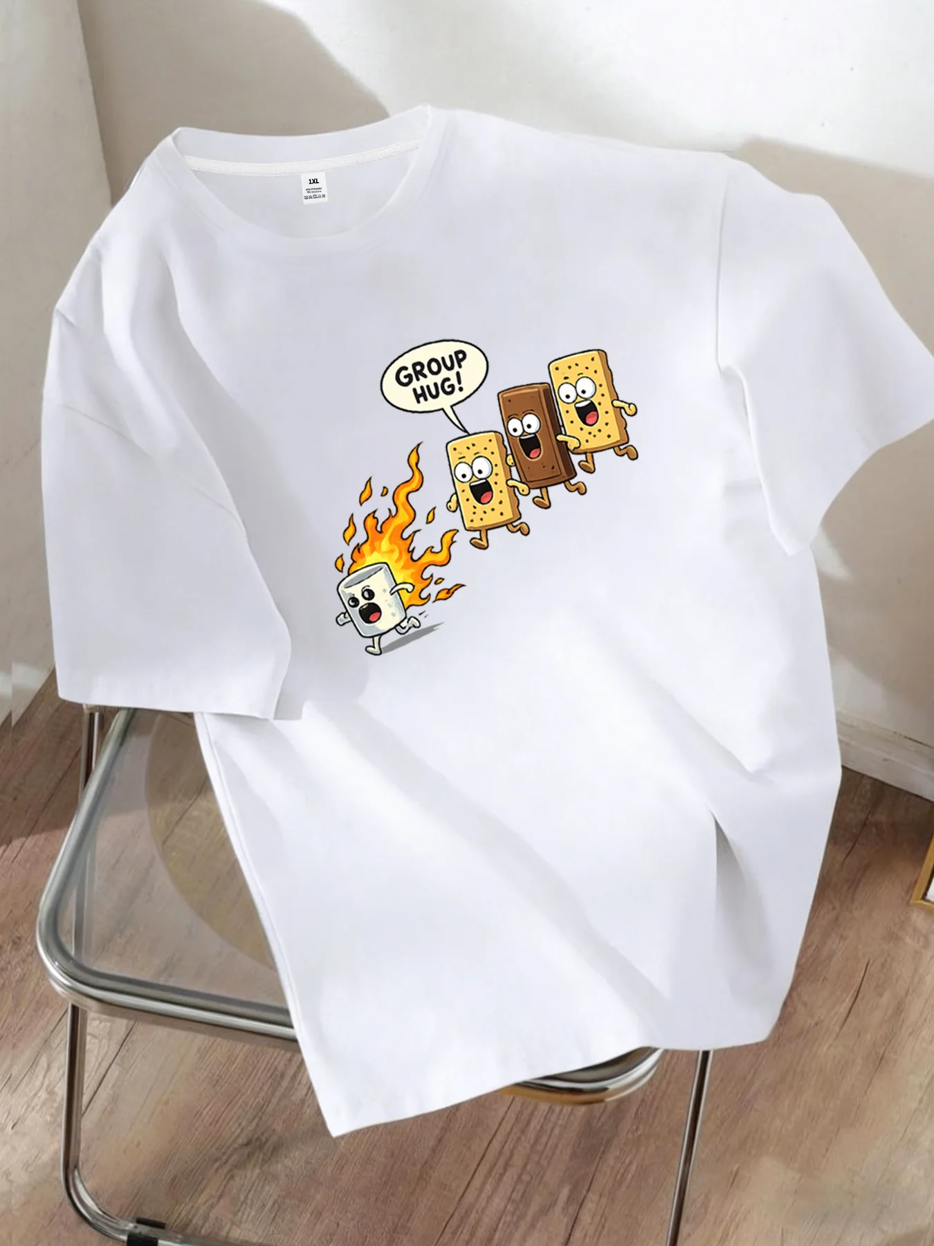 

[YJ00978]Cartoon and Letter Print Plus Size Women's Crew Neck T-Shirt Summer Casual Short Sleeve Top Fashionable Versatile