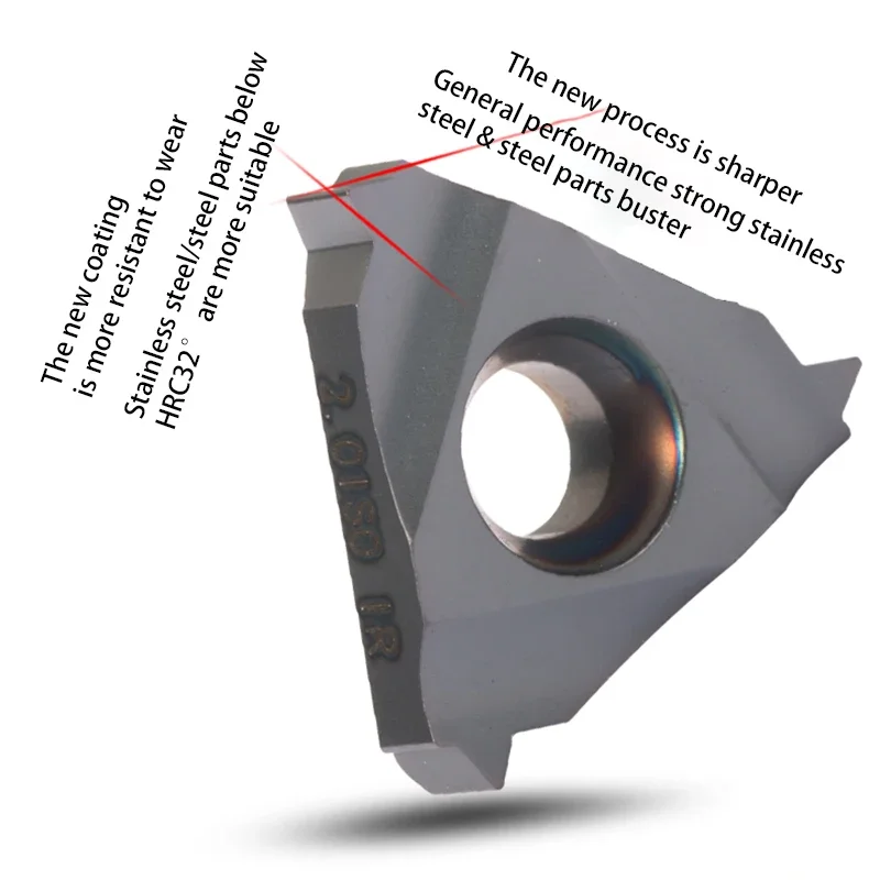 

MMT16IR 16IR AG60 AG55 ISO1.0 1.5 2.0 Carbide Thread Insert Turning Tool Insert For SER CNC Lathe Steel Stainless-Steel