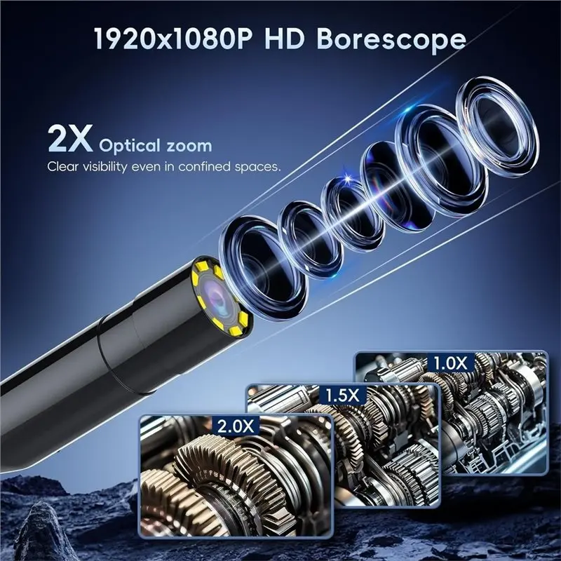 Borescope Inspection Camera 1080P HD With Built-In LED Light 4.3