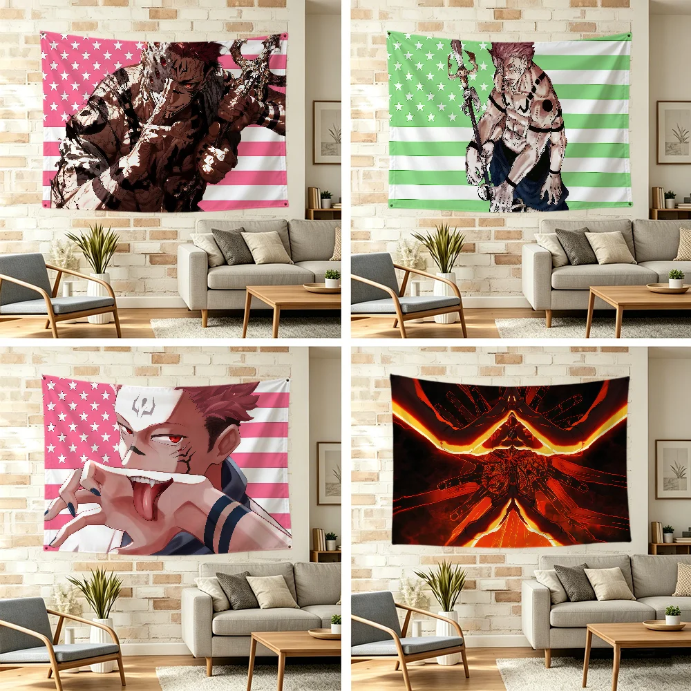 J-jujutsu Ryomen Sukuna flag For K-kaisen Outdoor Camping Bar Picnic Party Home Decoration Ornaments Banner