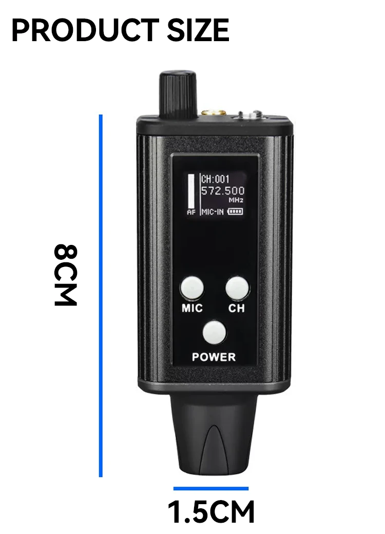 Paulkitson EM‑12R Drahtloses In-Ear-Monitoring-System 572,5‑587,5MHz OLED Stereo Mono Niedrige Latenz für Sänger DJ Studio Live-Show – Detail 13