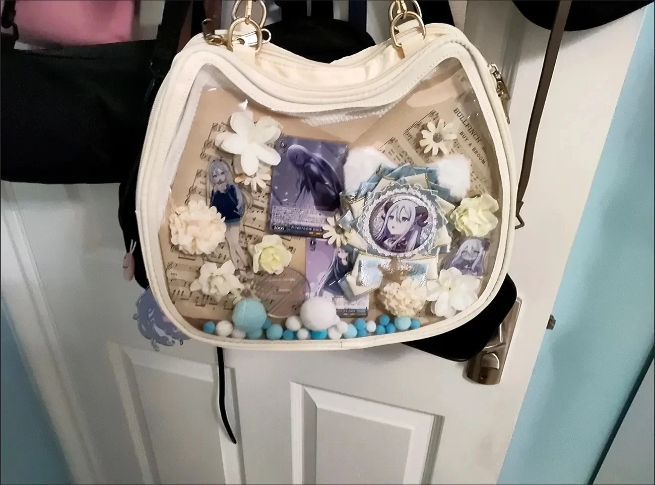 Ita Bag Cute Backpack Girls Clear Front Pocket Transparent Bagpack Sweet Cat Shape Teenage Girls Ita Shoulder Bag Women Itabag