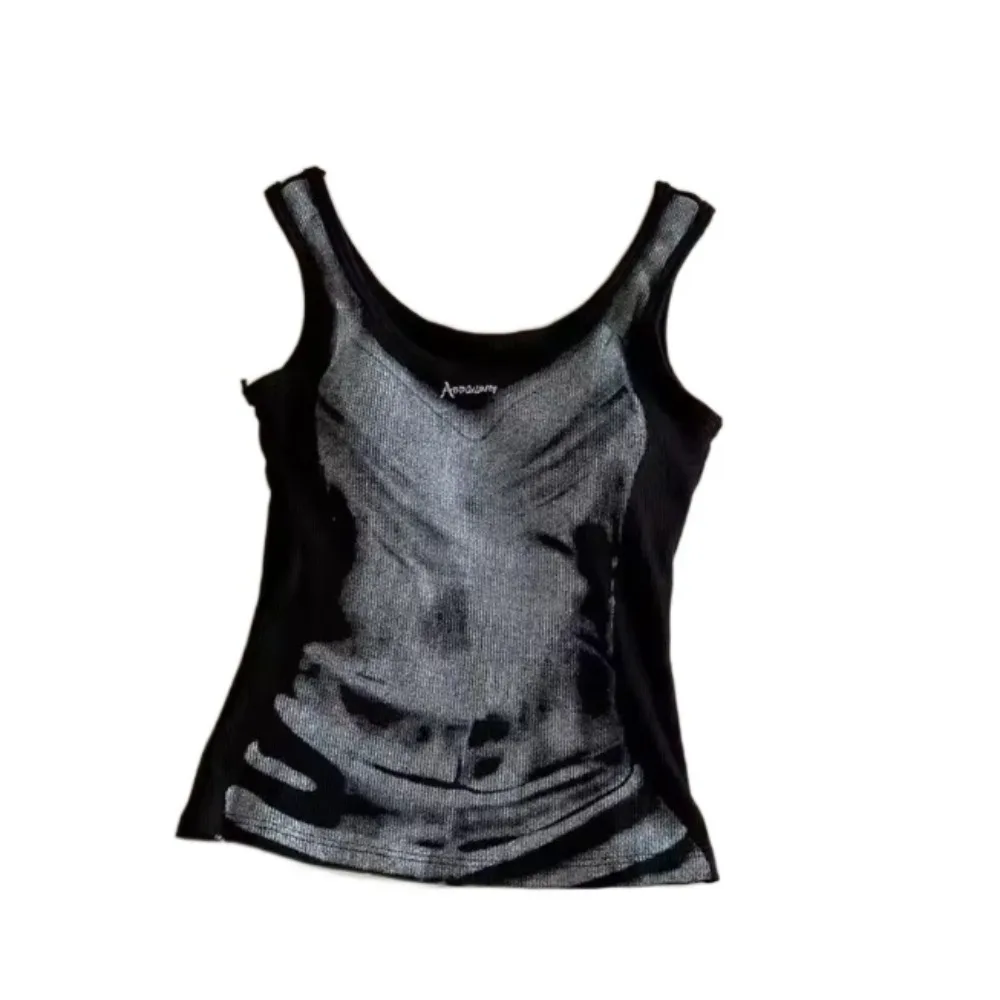 

Breathable American Style Tie-dye Camisole Retro Y2k Girls Slim Crop Top Sleeveless Suspender Vest Beach