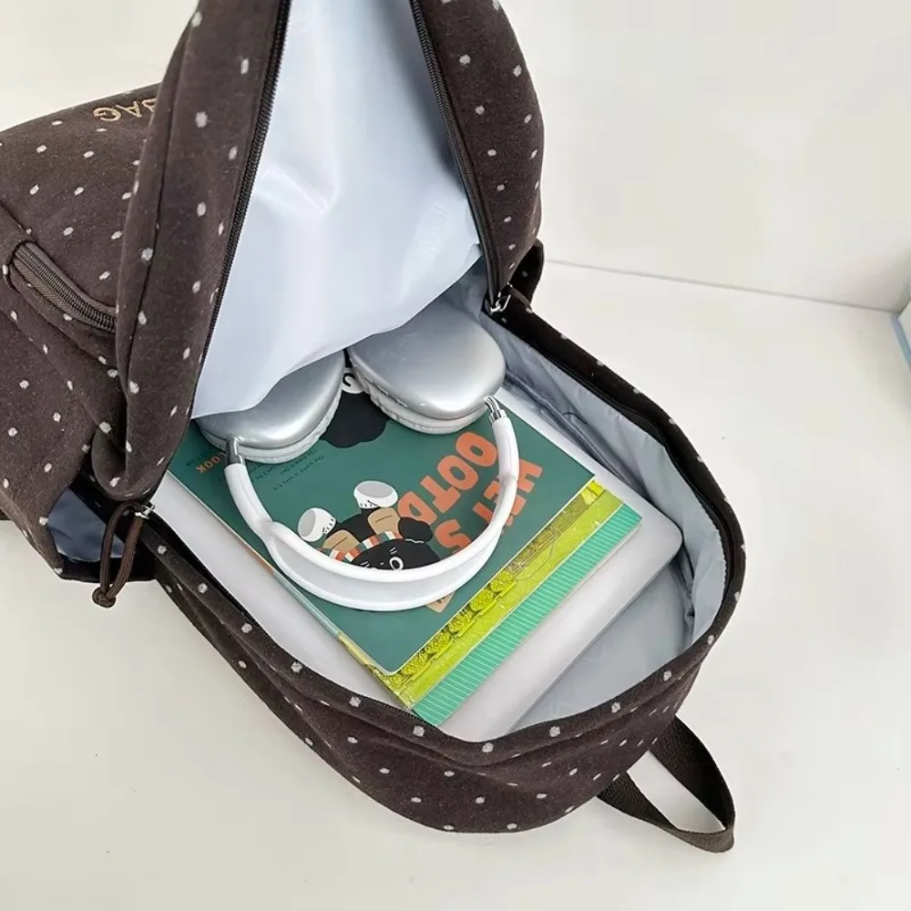 Dot Print Travel Bag Multi-Compartment Large Capacity Book Bag Laptop Compatible Laptop College Backpack for Students and Adults