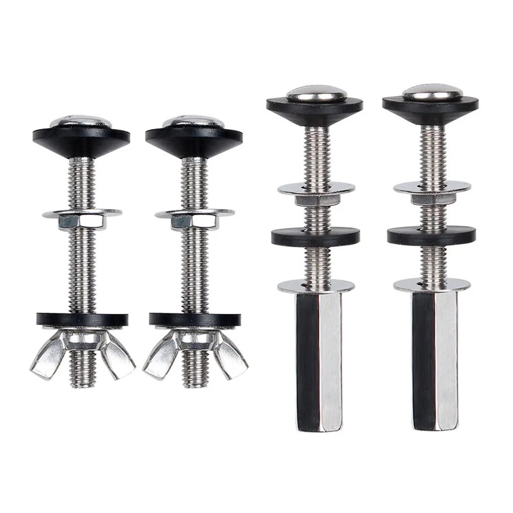 

2 Pairs Tank Bolts Stainless Steel Fixing Toilet Seat Hinge Bolts Screws Universal Closetool Mounting Hardware Anti Rust