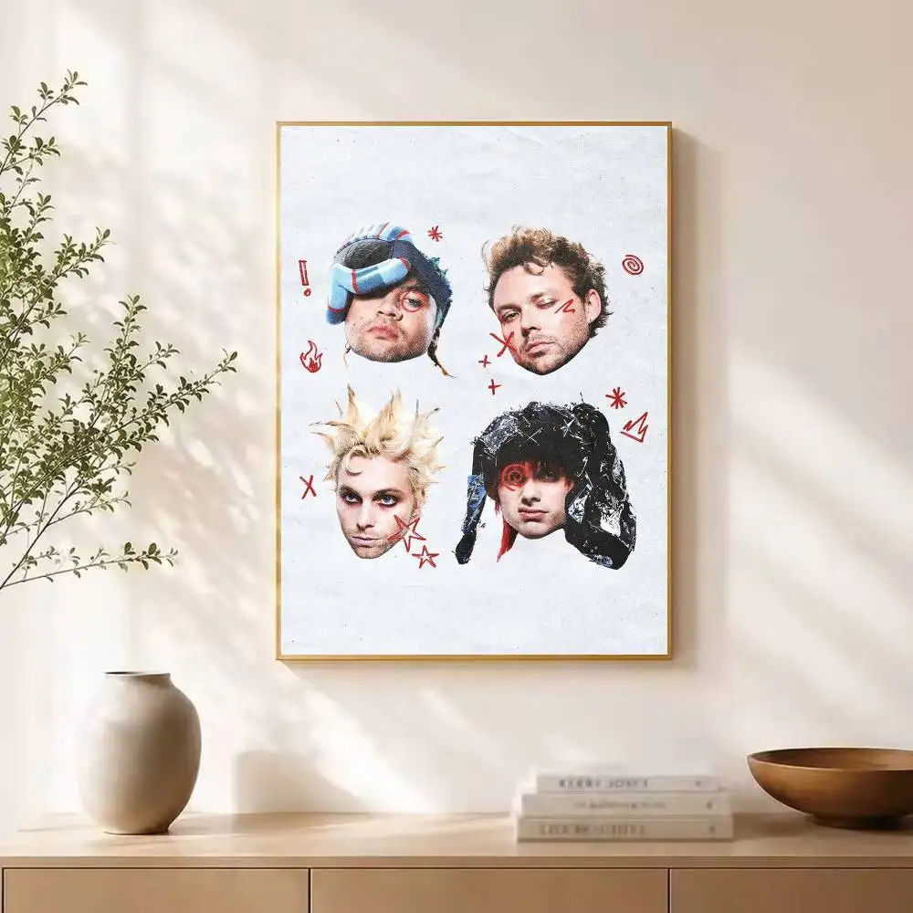 5-Seconds of S-Summers 5SOS Poster Waterproof Wall Art Sticker For Bar Living Room Vintage Decor High Quality Print Gift
