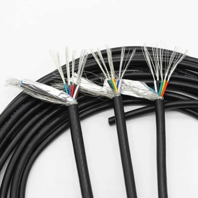 5/10M UL2464 Shielded Wire 26AWG 24AWG 22AWG Channel Audio Line 2 3 4 5 6 8 Cores Copper Signal Control Cable Sheathed Wires