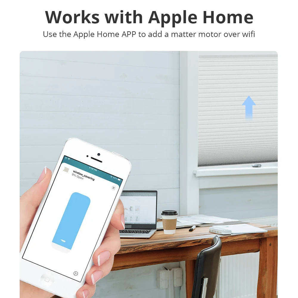 Zemismart Matter-Motor de persianas con rodillo inteligente, rosca para tubo de 37mm y 38mm, compatible con Homekit, Alexa, Google Home, Control Smartthings