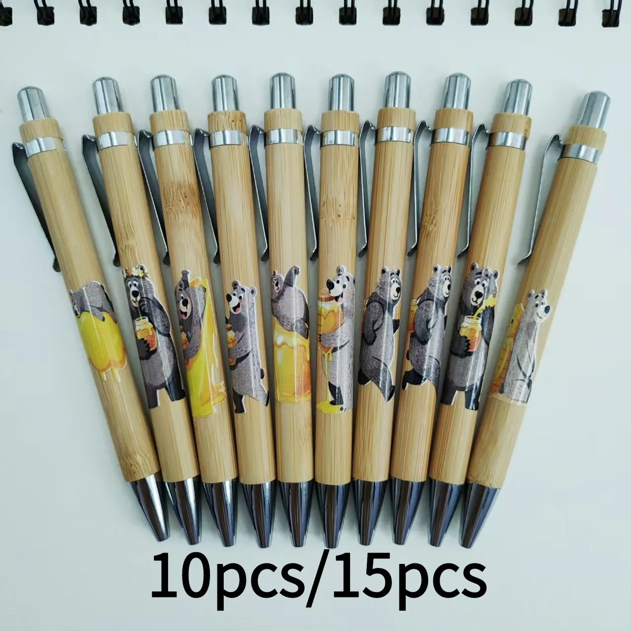 

10 шт./15 шт., медведь гризли и медовый пресс, подарочная ручка, книга для студентов, подарок для письма, подпись, предпочтительный подарок