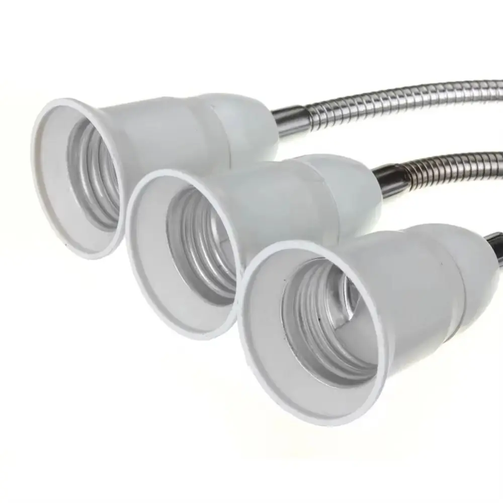 20/30/40/60cm LED Bulb Extension Tube E27 To E27 Lengthen Lamp Holder Converter Threaded Flexible Bulb Conversion Socket Home