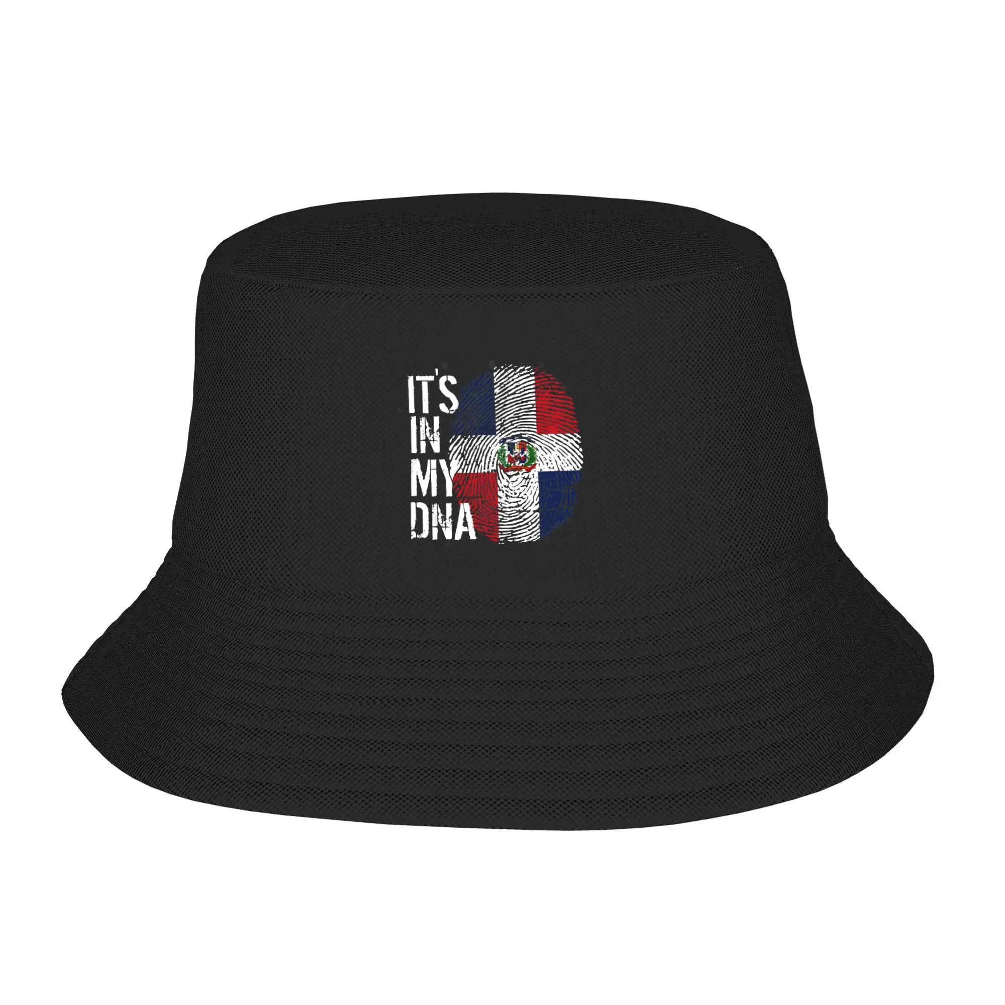 Women Kawaii Dominican republic Flag My Story DNA  Bucket Hats Accessories  Bob Hat For Vocation Getaway Headwear UV Protection