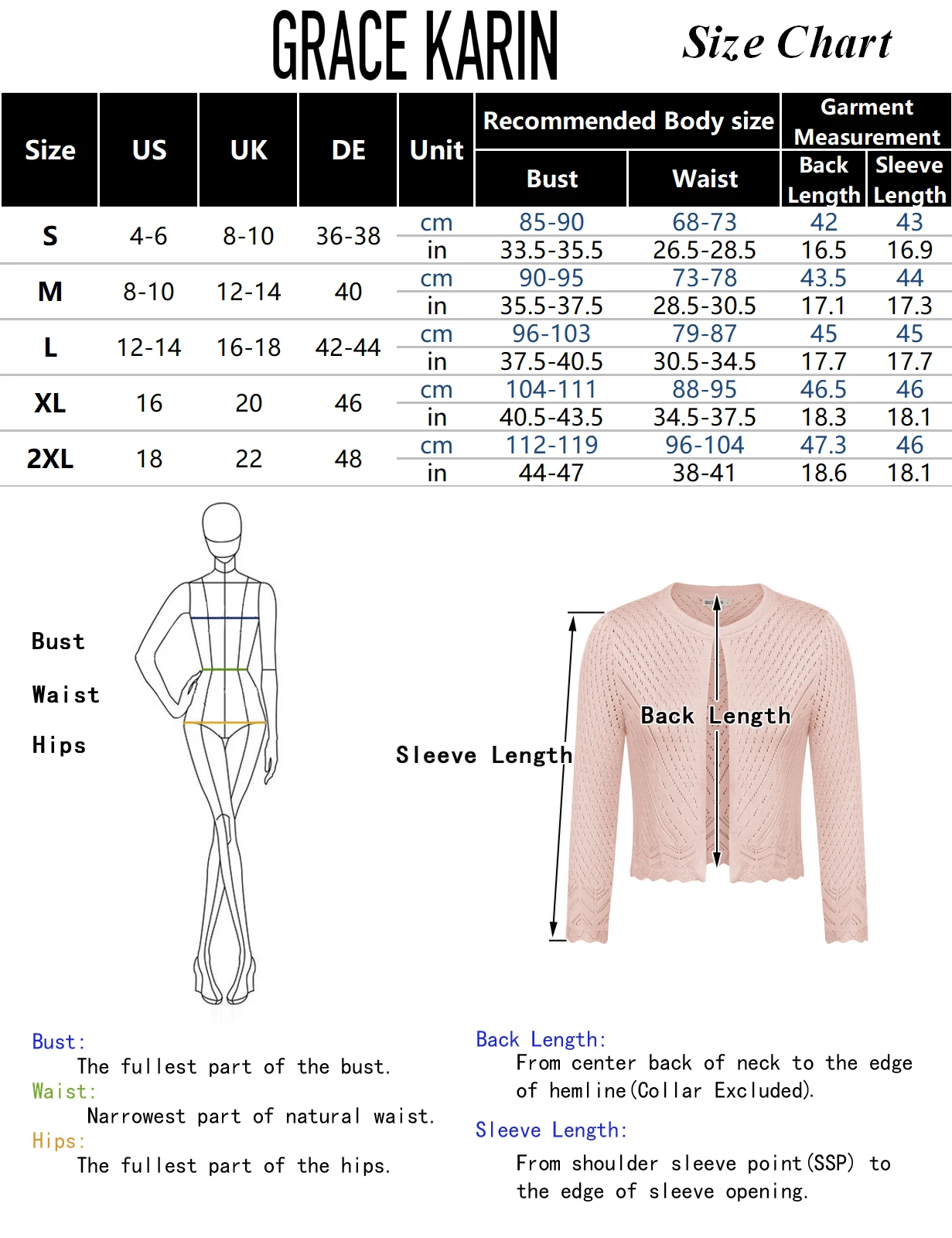 GK Women\'s Jacket Hollowed-Out Cardigan 3/4 Sleeve Crew Neck Sweater Cropped Knitwear Blouse Women Spring Autumn Korean Coats