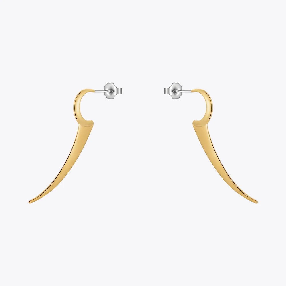 

ENFASHION Pendientes C Shape Blade Punk Drop Earrings For Women Stainless Steel Gold Color Earings Fashion Jewelry Dropshipping