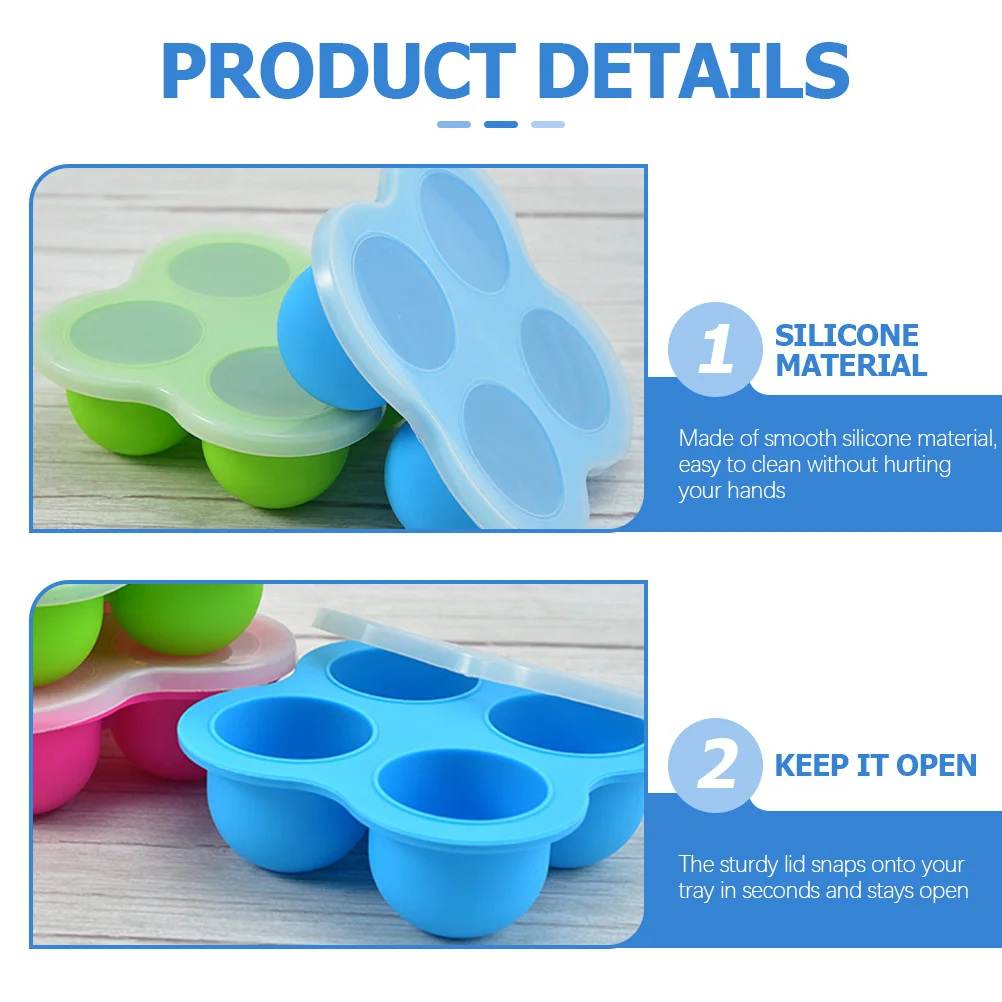 Recipientes de armazenamento de alimentos para bebês, recipiente de silicone de cavidade para congelamento complementar de purê de alimentos