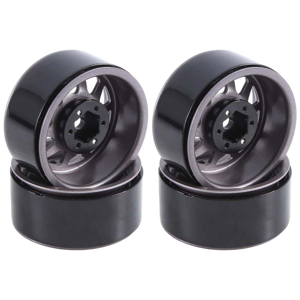 

IINBD-4PCS Metal Alloy 1.9 Beadlock Wheel Rims (Grey)