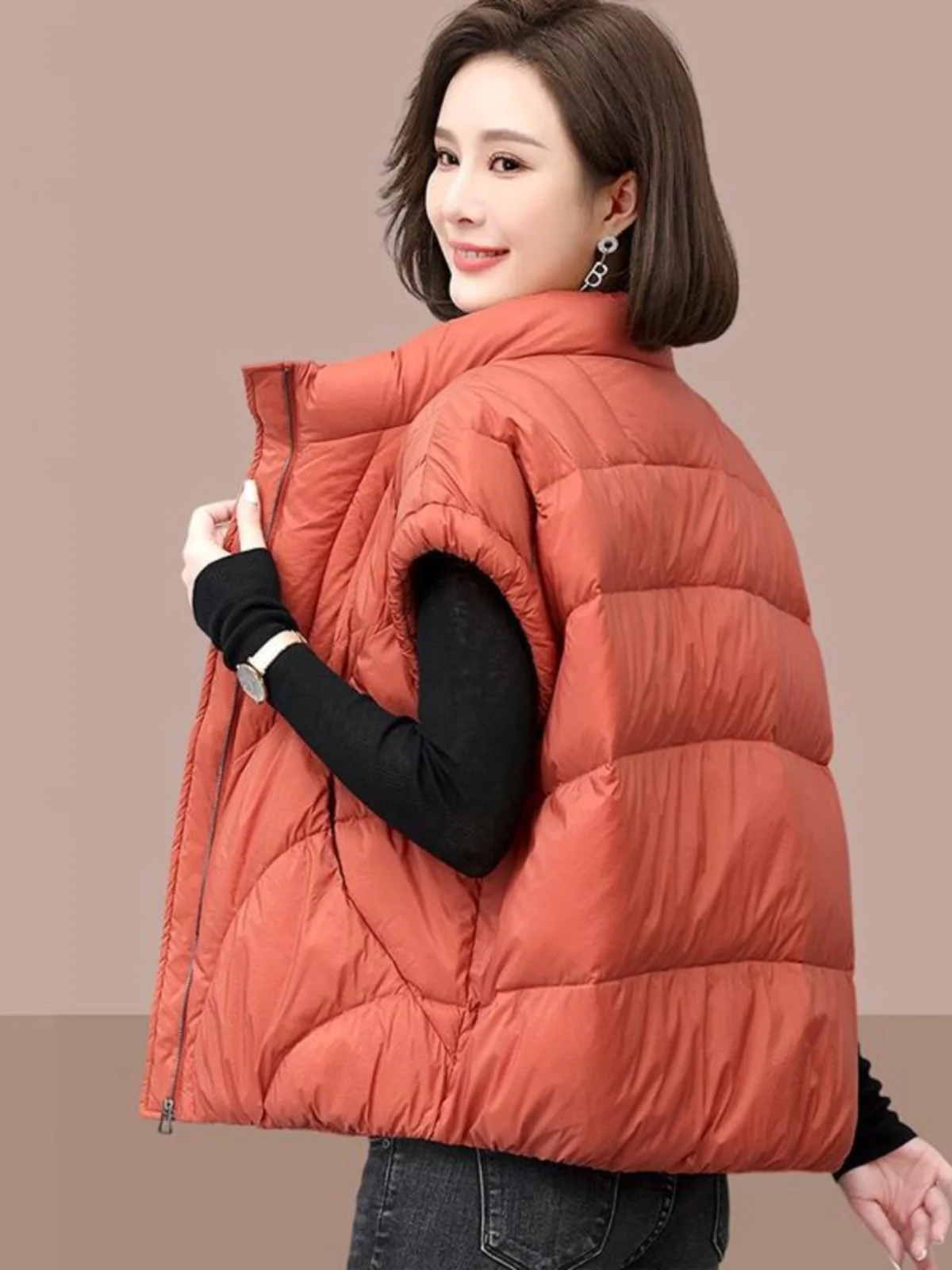 

Зимний пуховый жилет с защитой плеч, верхняя одежда для женщин среднего и старшего возраста, для мам.