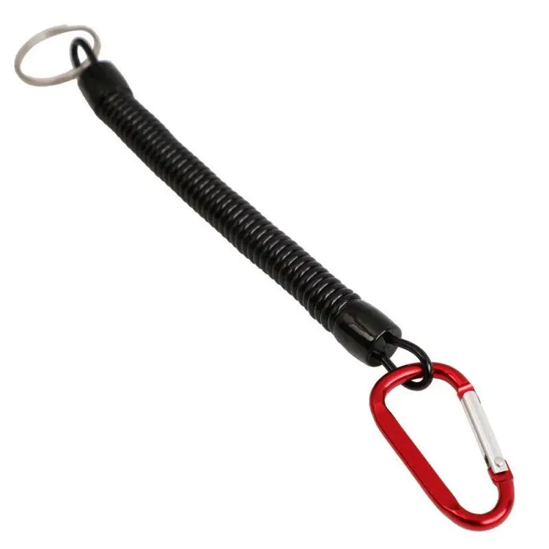 New Carabiner Anti Lost Rope Spring Take Up Cord Metal Buckle For Fishing Gear Climbing Fishing GadgetsAcc