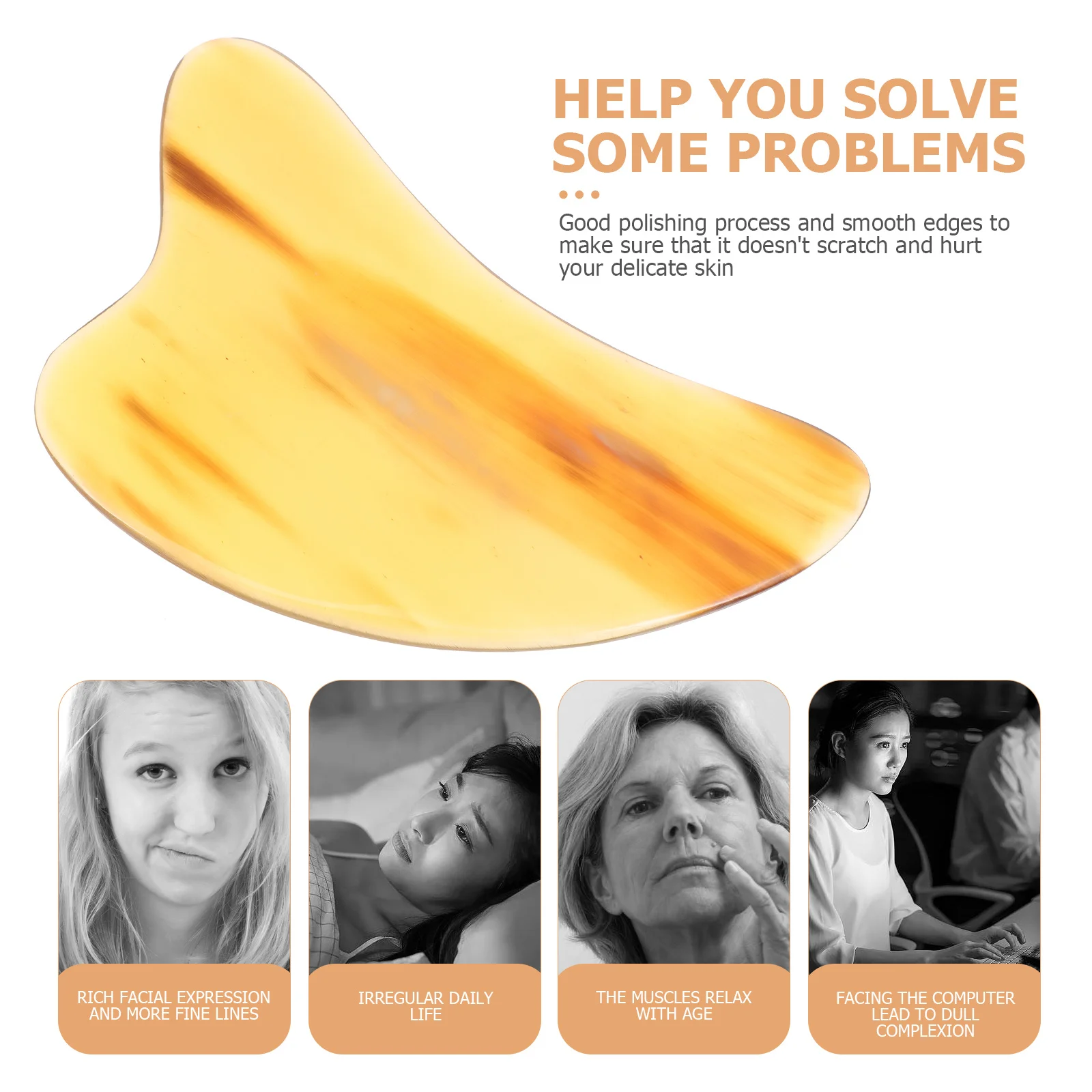 

Доска Гуа Ша, массажный скребок с гладкими краями для лица, шеи, плеч, портативный лимфодренажный инструмент, профессиональный массаж