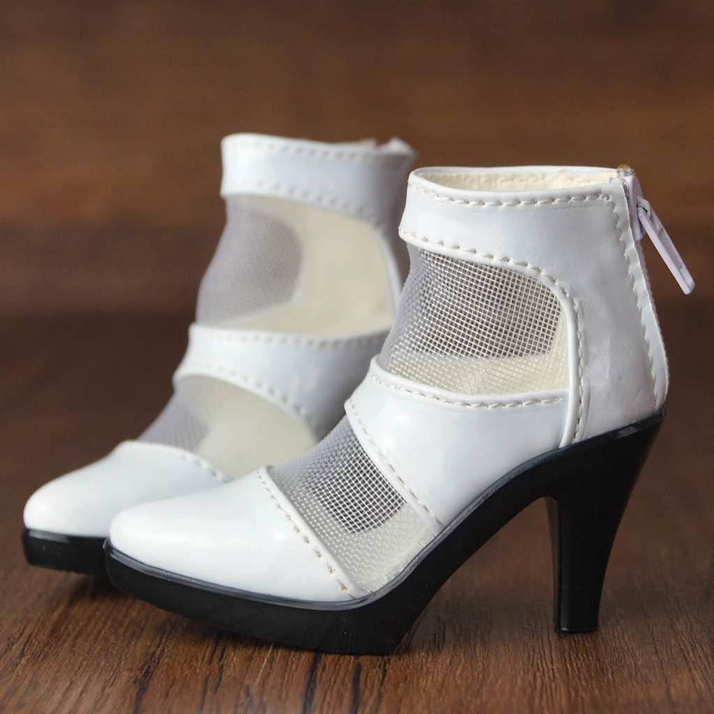 BJD DOLL Black Synthetic Leather High Heel Shoes Sexy Sandal For 1/3  Tall Female SD DK DZ AOD DD Doll