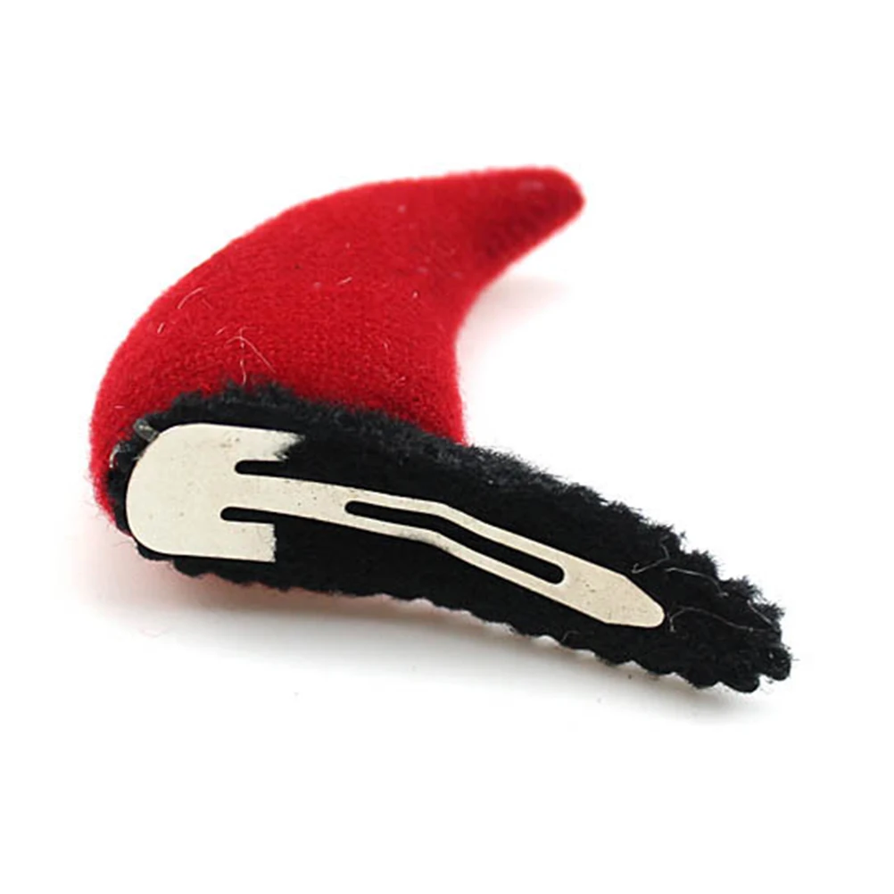 

10pcs Horn Hair Clips Fabric Metal Halloween Party s Women Red Lightweight Durable Festival Hairpins Funny Costume