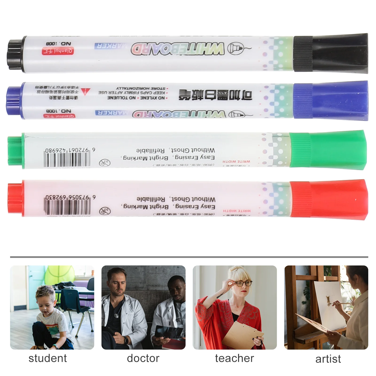 20 Pcs Color Whiteboard Marker School Markers Student Stationery Marking Pen Boards Thick Head Office Plastic Classroom