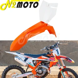 Motorcycle Front Number Plate + Fender Mudguard Kit For KTM SX-F SX XC-W XC XC-F EXC 250 300 500 MX Enduro Dirt Bike Motocross