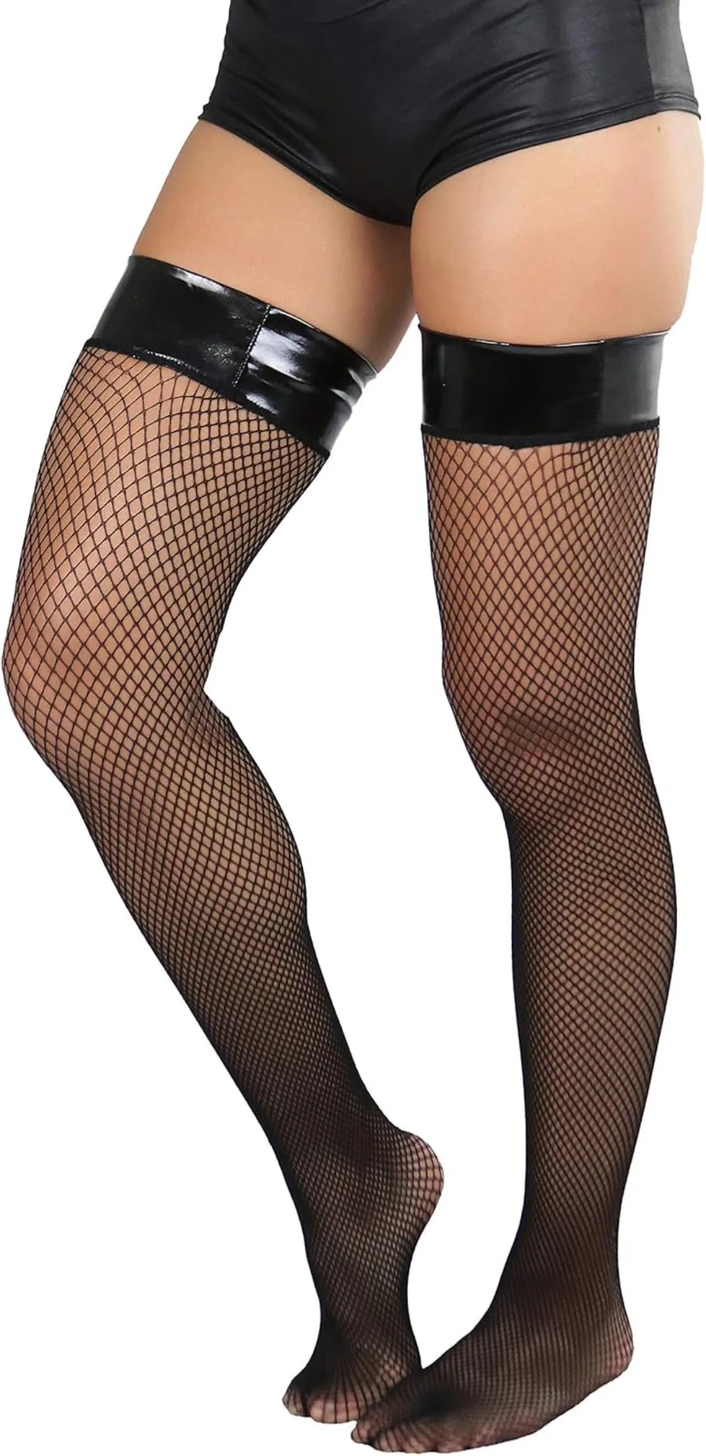 Sexy Damen-Overknee-Strümpfe aus Nylon mit feinem Netzdesign – Detail 6