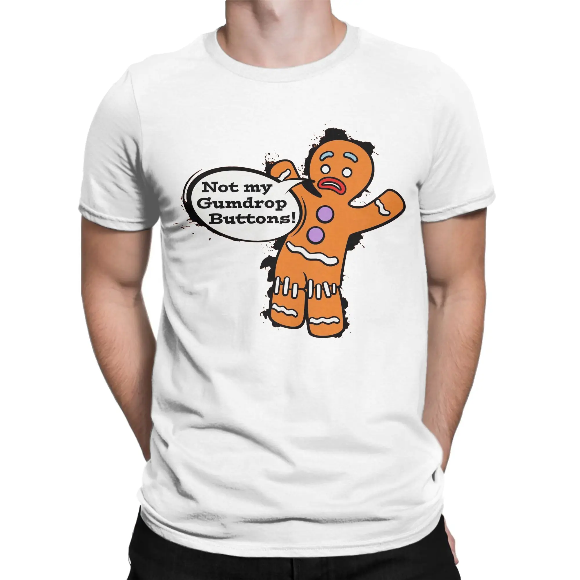 

Shrek Gingy Not the Gumdrop Buttons T Shirt Novelty T Shirts Short Sleeve Classic Tshirt Summer 100 Cotton O Neck 6XL Clothing