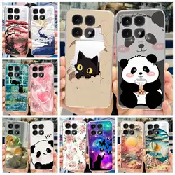 For Xiaomi 14T Pro Case Cute Panda Cartoon Cover Soft Silicone Phone Case For Xiaomi Mi 14T Pro Mi14T Fundas 6.67'' Coque Bumper