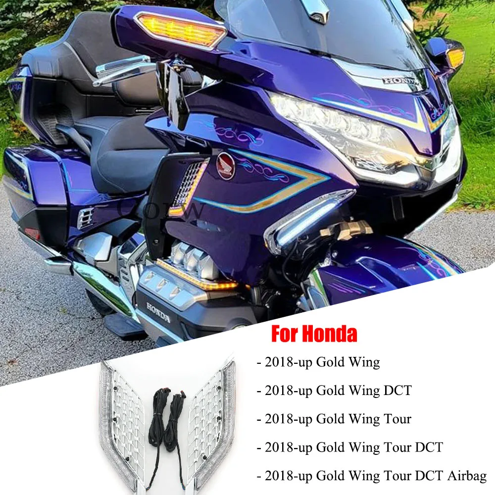 

NewFor Honda Goldwing Gold Wing GL1800 Tour DCT Airbag2018-2023 Motorcycle LED Light Radiator Grill Panels Decorative Light Lamp