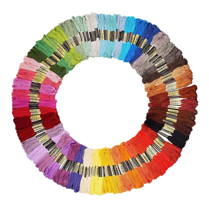 150 Skeins Embroidery Floss Friendship Bracelet String Multi-Color Cross Stitch Thread,6 Strand Floss (Random Color)