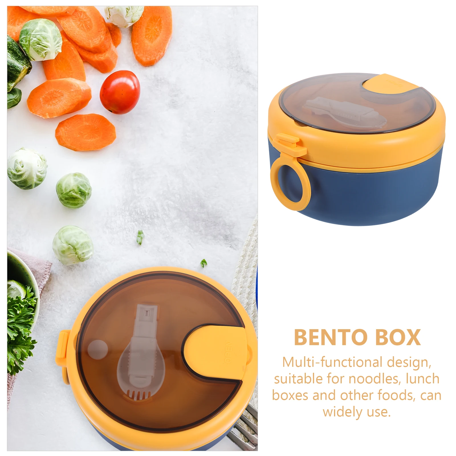 

Stainless Steel Ramen Bowl Large Capacity Insulated Leak Proof Food Container Portable For Office Outdoor Noodles