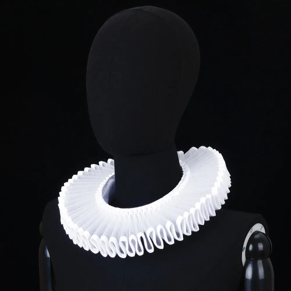 Detachable Shakespeare Neck Ruffled Collar Vintage Victorian Costume Renaissance False Collar Elegan Retro Ruff Collar Cosplay