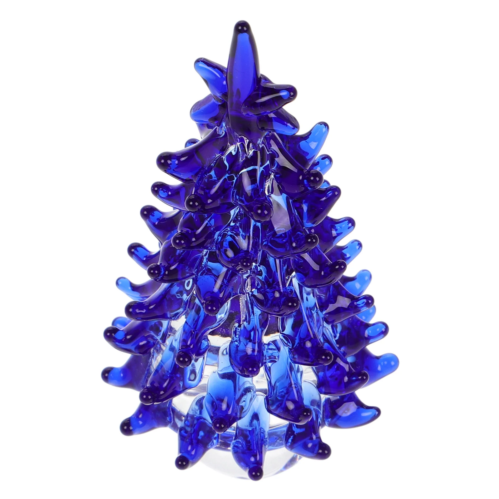 

Miniature Crystal Tree Ornament Blue Glass Holiday Table Decoration Office Desk Living Room New Year Centerpiece