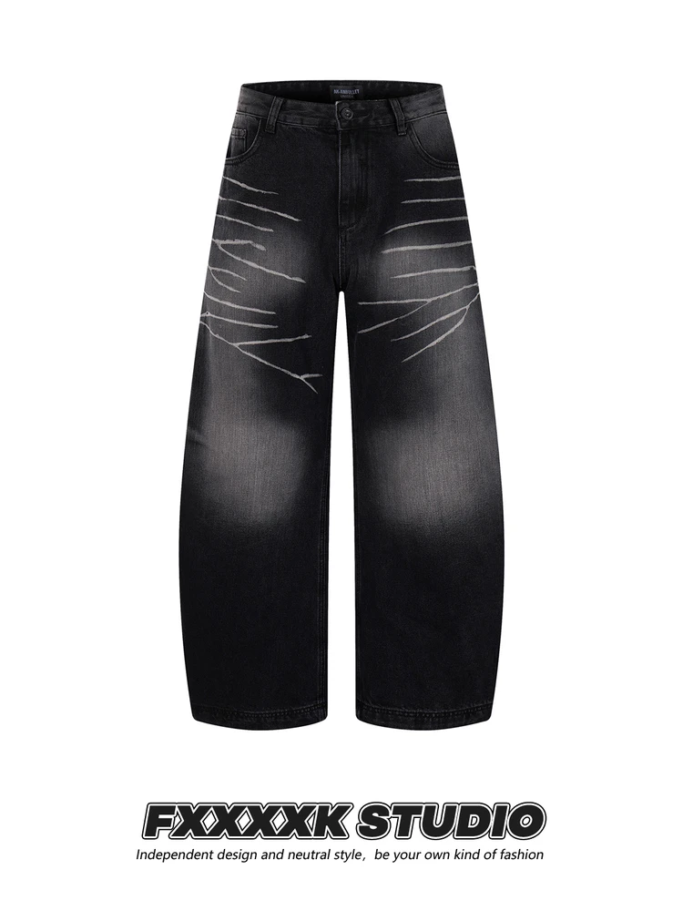 

Джинсы Waed винтажные прямые унисекс, свободные широкие брюки в уличном стиле, облегающие, модные, повседневные, из хлопка