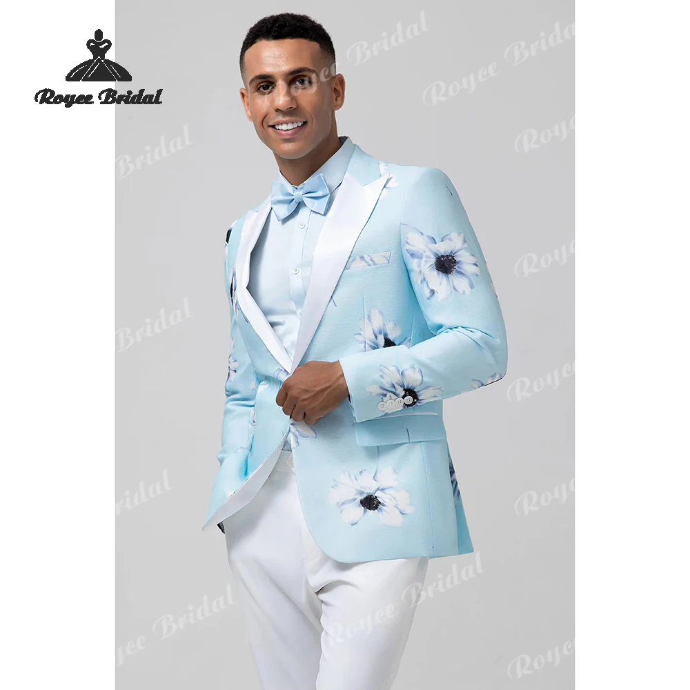 الذروة التلبيب قطعتين زر واحد بدلة رجالية الزفاف 2026 أزرق فاتح سليم صالح الأعمال مساء البدلة زي أوم خطاباتخطابهزوجات