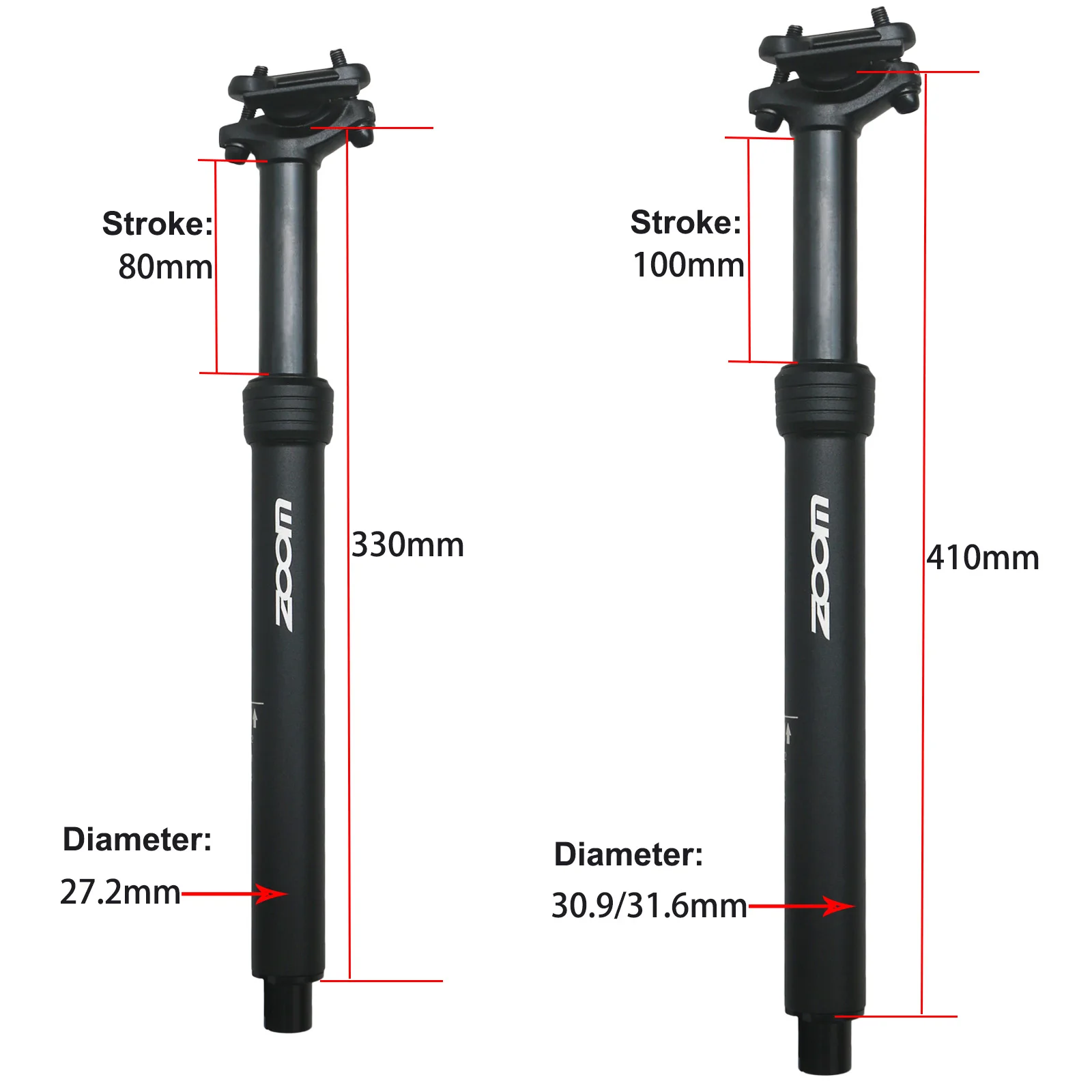 Zoom Dropper Seatpost Internal Cable Routing 27.2 28.6 30.4 30.9 31.6 33.9 34.9 Bike Height Adjustable Wire Remote Control Lever