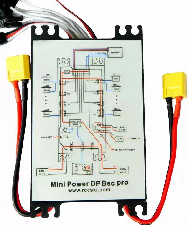 Power DP Pro 9 Channels Mini Servo Section Board Power Box Built 20A BEC CDI remote switch Gas Plane 4106SKU RC UAV