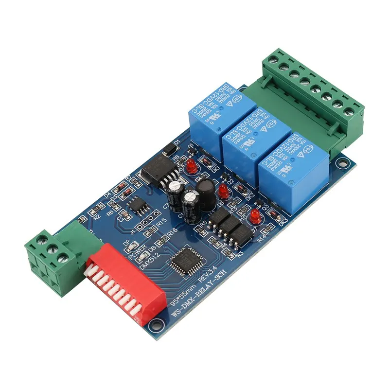 3 Channel 5A DMX512 Controlled Relay Switch Kit Dimmer Relay