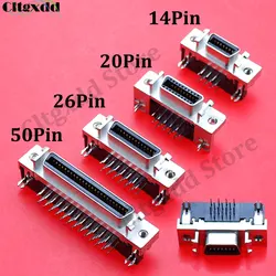 1 Piece HPCN Slot Type 14P 20P 26P 50 Pin Female Plug MDR Servo driver SCSI Connector 90 Degree Right angle Through Holes PCB