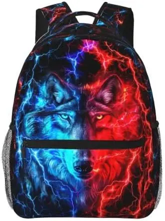 

Школьный рюкзак Wolf для мальчиков, детский Ранец с абстрактным волком для подростков, для начальной и средней школы
