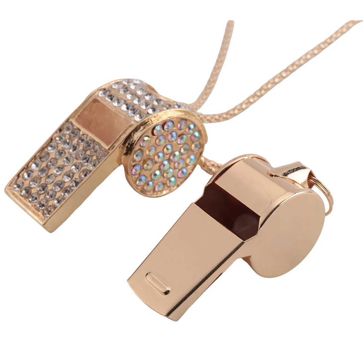 صفارة ABLK، صفارة معدنية من حجر الراين الكريستالي، صفارة لامعة مع سلسلة مفاتيح للحكم والمدربين والمعلمين