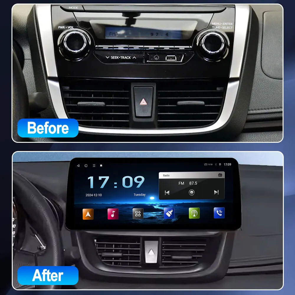 أندرويد 13 راديو السيارة لتويوتا يارس L VOIS FS 2017-2021 12.9 بوصة Carplay Autoradio السيارات لتحديد المواقع نافي مشغل وسائط متعددة ستيريو HU