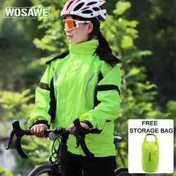 WOSAWE ciclismo impermeabile uomo donna giacca impermeabile cappotto antipioggia riflettente con cappuccio pantaloni antipioggia multiuso tuta antipioggia sportiva all'aperto